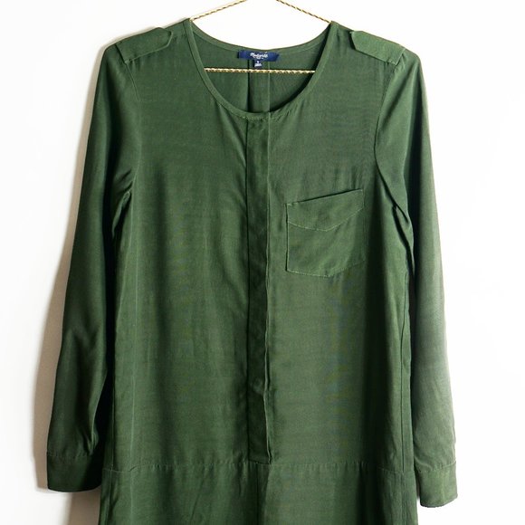 Madewell Green Cargo Tunic Shirt Dress S - Picture 3 of 5